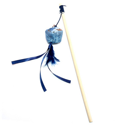 Igračka za mačke Pet Kitten Mouse Wand Drveni stup Lažna riba s perjem Cat Teaser Igračka s štapićem za kućne ljubimce sa zvonom Igračke za mačke