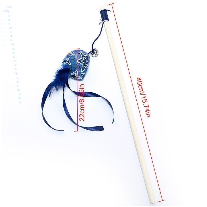 Igračka za mačke Pet Kitten Mouse Wand Drveni stup Lažna riba s perjem Cat Teaser Igračka s štapićem za kućne ljubimce sa zvonom Igračke za mačke