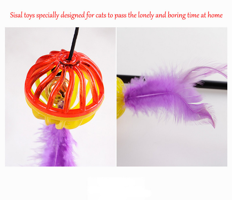 Animale de companie Jucărie Interacțiune pentru a ameliora plictiseala Clopoței Pene Amuzant Pisică Stick Accesorii pentru animale de companie Produse pentru pisoi Jucării interactive