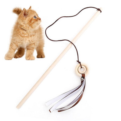 Dorakitten 1kom mačji štap igračka sa štapićem Drvena smiješna mačka s kićankama Teaser Interaktivna igračka mačića sa zvonom Mačka voli potrepštine za kućne ljubimce