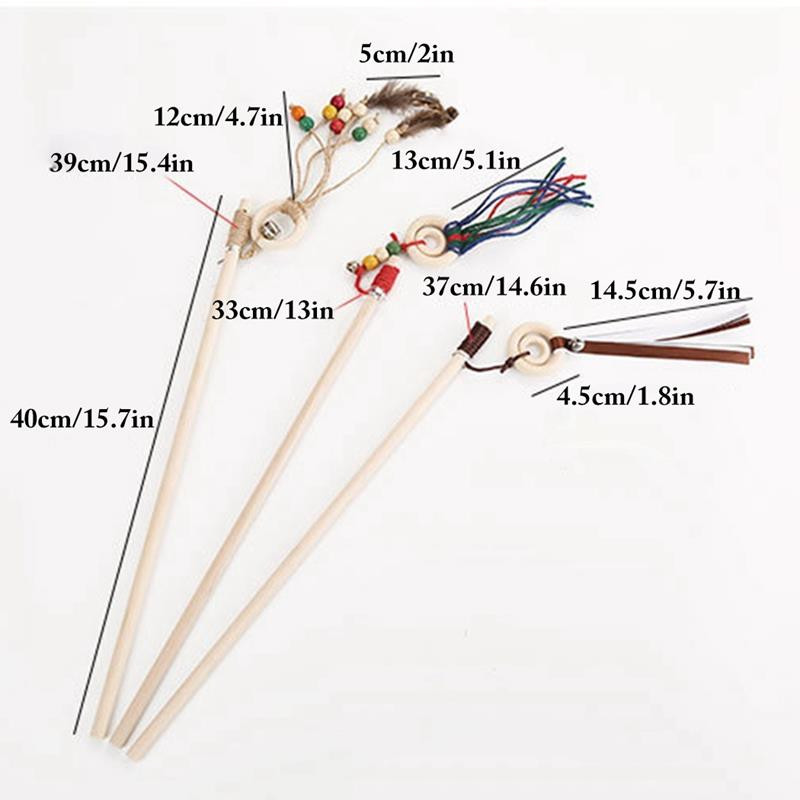 Dorakitten 1kom mačji štap igračka sa štapićem Drvena smiješna mačka s kićankama Teaser Interaktivna igračka mačića sa zvonom Mačka voli potrepštine za kućne ljubimce