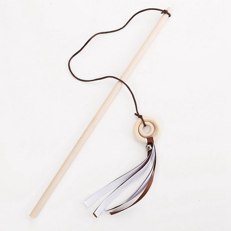 Dorakitten 1kom mačji štap igračka sa štapićem Drvena smiješna mačka s kićankama Teaser Interaktivna igračka mačića sa zvonom Mačka voli potrepštine za kućne ljubimce