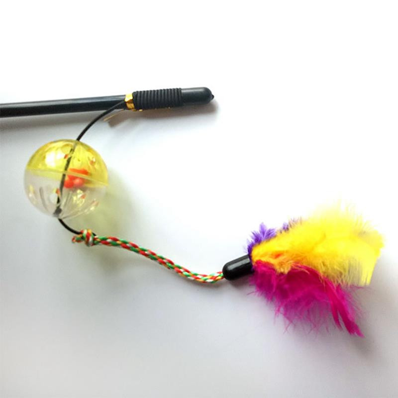 Dorakitten 1kom Cat Teaser Wand Toy Interaktivna lažna mačja palica od perja Kitten Teaser Igračka sa zvonom Oprema za kućne ljubimce Pribor za kućne ljubimce