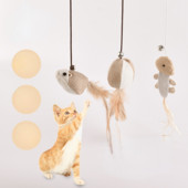 Teaser Rod Sulgedega kassimänguasi Lemmik puidust õrritamisriie Väike kala Puidust õrritusvarras Interaktiivne kassimänguasi