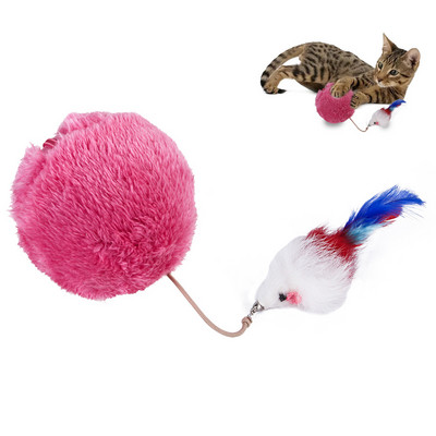 2019. Nova čarobna lopta s kotrljajućim kuglicama Miš s perjem Igračka za kućne ljubimce Automatska kuglica s valjkom za žvakanje Plišane čiste igračke Električna interaktivna lopta za igračke