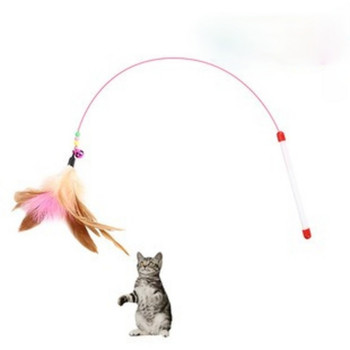 Pet Teasing Stick Pompom Feather Αξεσουάρ Αστεία γατάκια Διαδραστικά παιχνίδια για οικιακά ζώα Γάτες Διασκέδαση