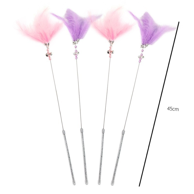 Kućni ljubimac Mačka Štap za zadirkivanje Pompon Dodaci od perja Smiješni mačići Interaktivne igračke Za kućne životinje Mačke Zabava