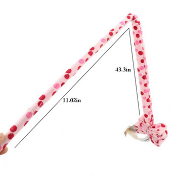 Interactive Pet Cat Teaser Toys Feather Wand Leopard Printing Crinkle Kitten Cat Toy Catcher Teaser Stick Cat Interactive Toys