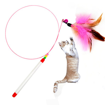 Funny Kitten Cat Teaser Interactive Toy Rod With Bell And Feather Cats Teaser Interactive Toys Wand Pet Cats Toys Stick 2022