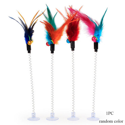 1PC Igračke za mačke Štap s perjem Opruga Vakum sa zvonom Opruga Miš Oprema za mačke Proljetno perje Pet Elastično perje Štap za mačke