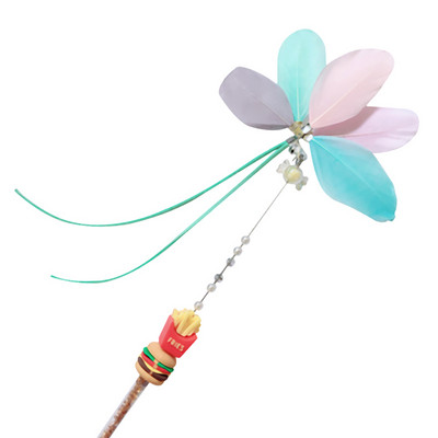 Παιχνίδι τρέιζερ γάτας Αστείο παιχνίδι ραβδί γάτας Παιχνίδι για γάτες Catcher ραβδί γάτα με καμπάνα Διαδραστικά χαριτωμένα τσιπ παγωτού Παιχνίδια για γατάκια σε σχήμα κοκ