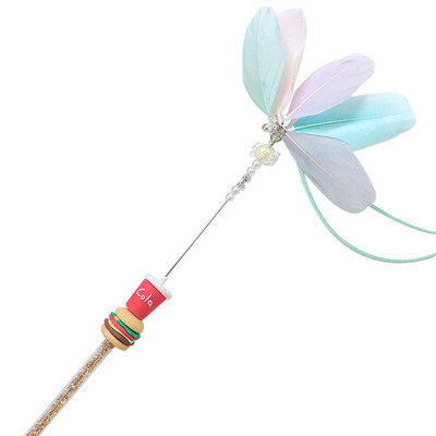 Παιχνίδι τρέιζερ γάτας Αστείο παιχνίδι ραβδί γάτας Παιχνίδι για γάτες Catcher ραβδί γάτα με καμπάνα Διαδραστικά χαριτωμένα τσιπ παγωτού Παιχνίδια για γατάκια σε σχήμα κοκ