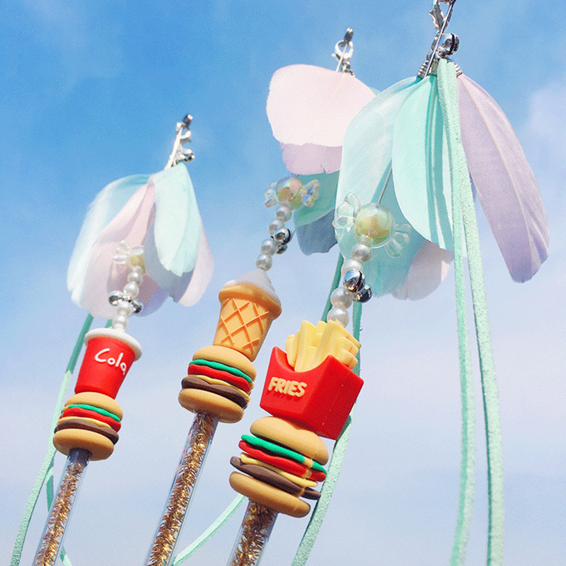 Παιχνίδι τρέιζερ γάτας Αστείο παιχνίδι ραβδί γάτας Παιχνίδι για γάτες Catcher ραβδί γάτα με καμπάνα Διαδραστικά χαριτωμένα τσιπ παγωτού Παιχνίδια για γατάκια σε σχήμα κοκ