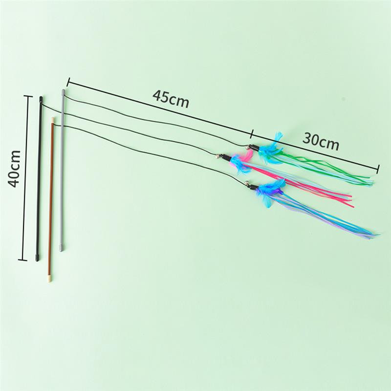 1 τεμ Διαδραστικό ραβδί γάτας Παιχνίδι ψεύτικο φτερό κουδούνι Κορδέλα πείραμα γατάκι φούντα κατοικίδιο που παίζει παιχνίδι γάτα ραβδί παιχνίδι ράβδος κυνηγός παιχνίδι