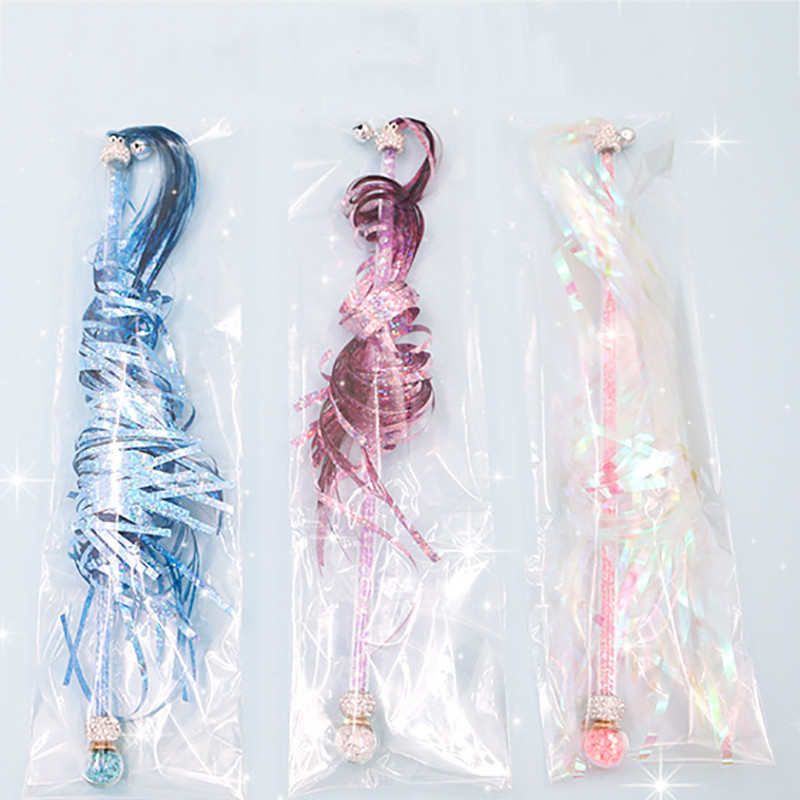 Interaktiivne õrritav kassipulga mänguasi kriuksuvate paberist tuttidega Lemmikloomade treeningmänguasi kassipoegade kassidele Tüdruku südamehaldjas pulgakassi mänguasi