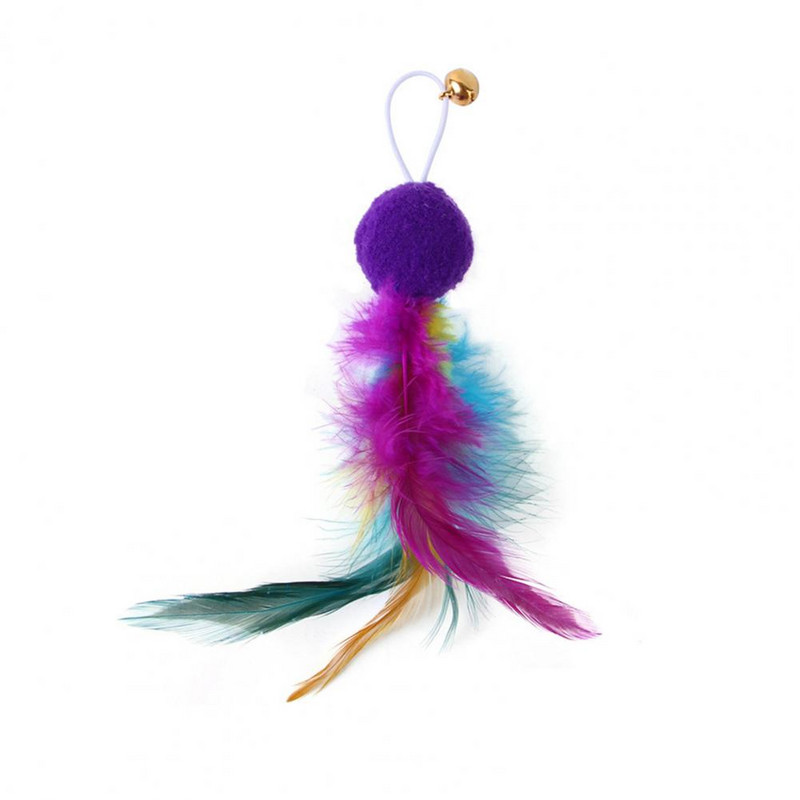 Kačių žvejybos žaislas pliušinis kamuoliukas mažina nuobodulį Žaislų žaislas naminių gyvūnėlių erzintuvas Žaislas plunksnų keitimas Priedai kačių reikmenys