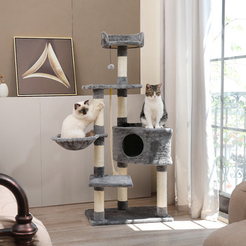 Cat Scratcher Tower Έπιπλα Σπίτι Γάτα Δέντρο κατοικίδια Αιώρα Σιζάλ Γάτα γρατσουνίζοντας θέση αναρρίχησης πλαίσιο Παιχνίδι Ευρύχωρη πέρκα