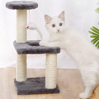 3-слойни играчки за котки Стълб за драскане Сизалено въже Три стълба за котета Гринд нокът Котешка катерушка Стълбове Мебели за домашни любимци