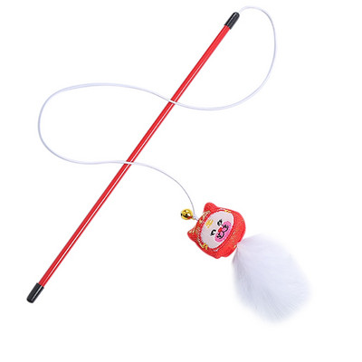 Παιχνίδι κινεζικής Πρωτοχρονιάς Teaser για γάτες Διαδραστικό πλαστικό Teaser για γατάκια Ραβδί για γάτες βελούδινο παιχνίδι γάτας Αστεία διαδραστικά παιχνίδια για γάτες