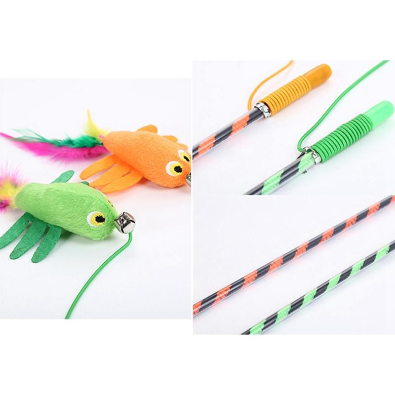 Plastična igračka za mačku Pet mače Zadirkivanje Lažno pero Smiješna obuka Mačji štapić Interaktivne igračke za mačke