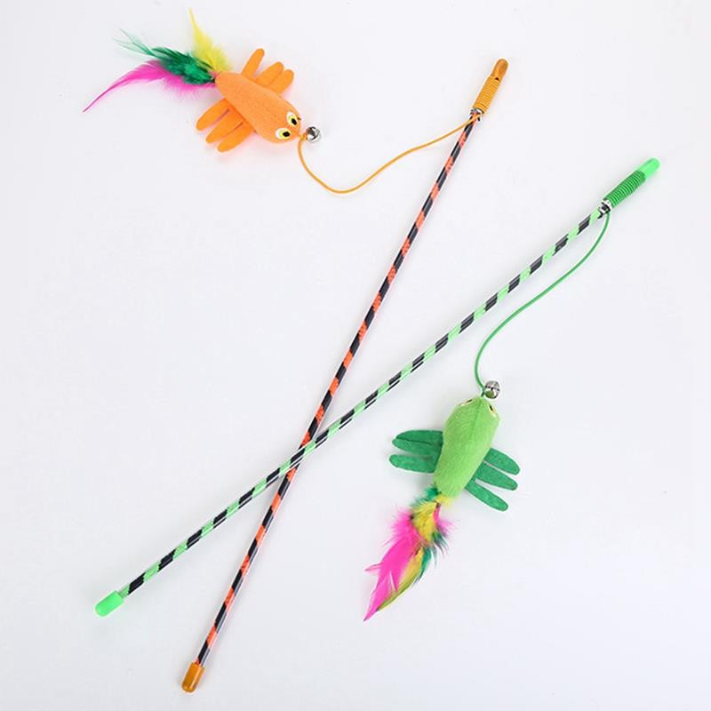 Plastična igračka za mačku Pet mače Zadirkivanje Lažno pero Smiješna obuka Mačji štapić Interaktivne igračke za mačke