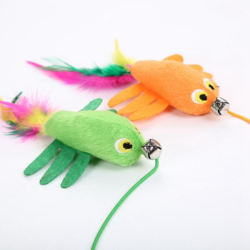 Plastična igračka za mačku Pet mače Zadirkivanje Lažno pero Smiješna obuka Mačji štapić Interaktivne igračke za mačke