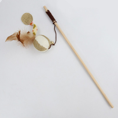 Uus saabunud hiirekala naljakas kellukesega kassipulk Kvaliteetne kõrge elastsusega sulgedega mänguasi lemmikloomakasside interaktiivsetele mänguasjadele