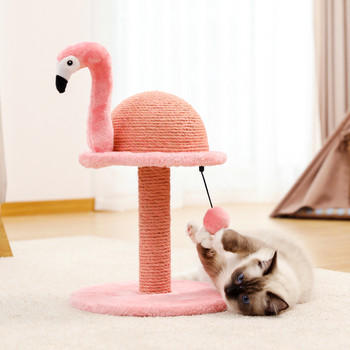 Γάτα σε σχήμα ζώου που γρατσουνίζει φλαμίνγκο Πύργος χαριτωμένος δέντρο γατών με σχοινί σιζάλ για έπιπλα σπιτιού για γάτες εσωτερικού χώρου Πλαίσιο αναρρίχησης