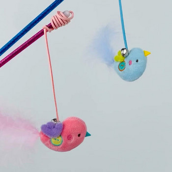 Αστεία παιχνίδια κατοικίδιων για γάτες Κομψό ραβδί για τρέιλερ για κατοικίδια με μενταγιόν σε σχήμα πουλιού Διαδραστικό παιχνίδι προπόνησης για κατοικίδια Teaser Stick για γάτες