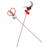 2Pcs/Set Funny Kitten Cat Teaser Interaktivna igračka štap sa zvonom i perjem Igračke za kućne ljubimce, mačke, štap, lovačka žica, štapić, pribor za igračke