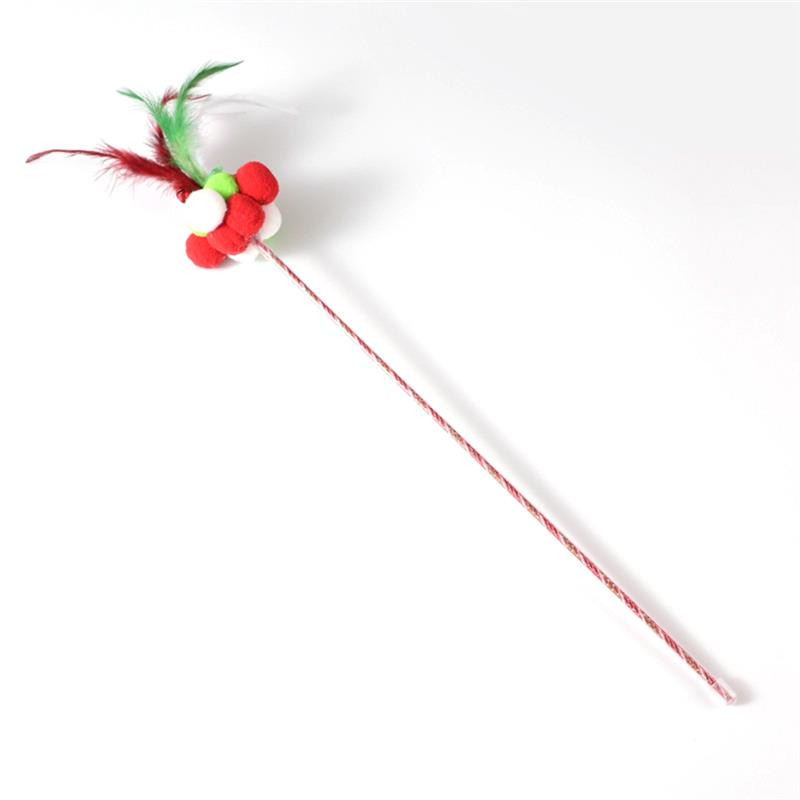 2Pcs/Set Funny Kitten Cat Teaser Interaktivna igračka štap sa zvonom i perjem Igračke za kućne ljubimce, mačke, štap, lovačka žica, štapić, pribor za igračke