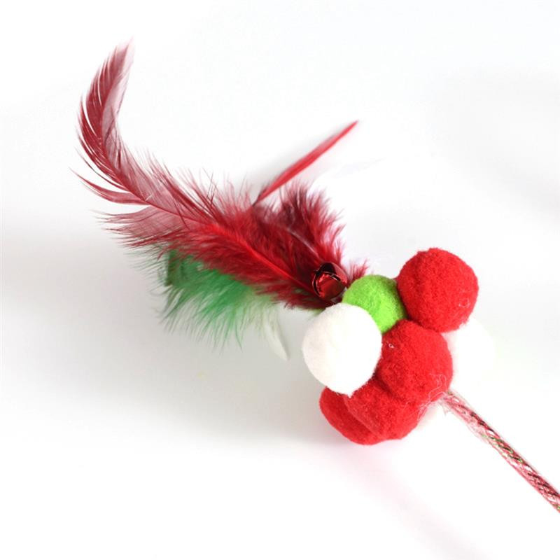 2Pcs/Set Funny Kitten Cat Teaser Interaktivna igračka štap sa zvonom i perjem Igračke za kućne ljubimce, mačke, štap, lovačka žica, štapić, pribor za igračke