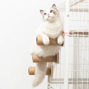 Cat Cage Sisal Ladder Post Wall Mounted Cat Scratching Post Activity Tree for kittens Ράφια τοίχου DIY Steps Έπιπλα για παιχνίδια για γάτες