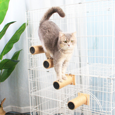 Cat Cage Sisal Ladder Post Wall Mounted Cat Scratching Post Activity Tree for kittens Ράφια τοίχου DIY Steps Έπιπλα για παιχνίδια για γάτες