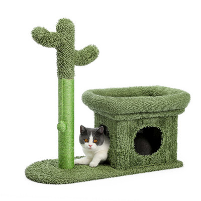 Mordern Cactus Cat Kraapimispost Big House Armas kraabits koos Condo Nest Cat Tree lemmiklooma mängumaja sisemööbliga