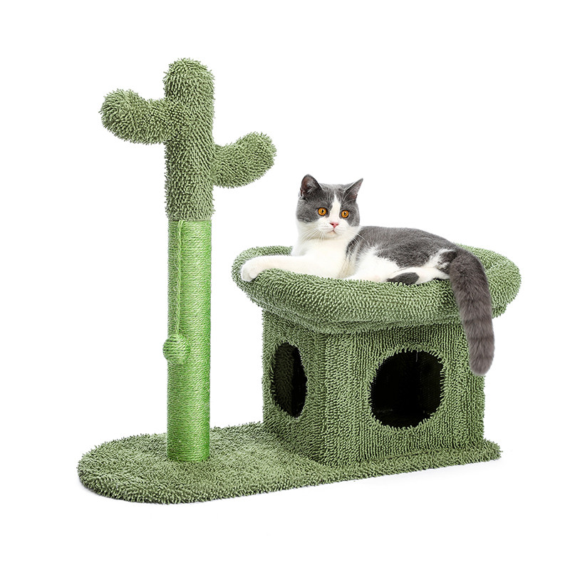 Mordern Cactus Cat Kraapimispost Big House Armas kraabits koos Condo Nest Cat Tree lemmiklooma mängumaja sisemööbliga