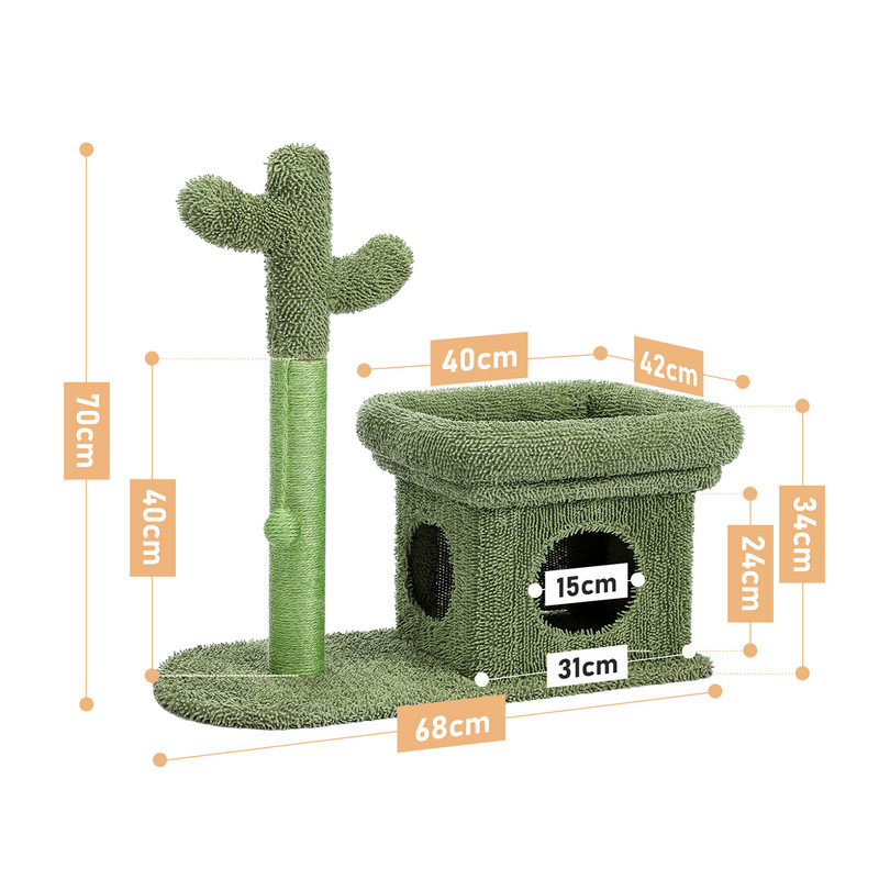 Mordern Cactus Cat Kraapimispost Big House Armas kraabits koos Condo Nest Cat Tree lemmiklooma mängumaja sisemööbliga