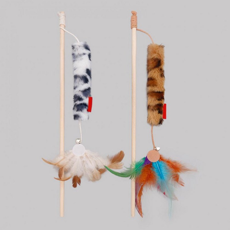 Durable Pet Kitten Cat Feather Stick Toy Cat Teaser Toy Mekana obuka