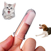 Hot Sales Suņu kaķu tīrīšanas piederumi Mīksta mājdzīvnieku pirkstu zobu birste Rotaļu suņu birstes papildinājums Sliktas elpas zobu kopšanai Suņu aksesuāri