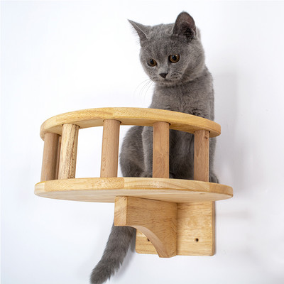 Ξύλινος πύργος γάτα-δέντρο Έπιπλα για κατοικίδια για γάτα Σπίτι αιώρα για γάτα με προστατευτικό κιγκλίδωμα γάτας σκαλοπάτια τοίχου γρατσουνιές αναρριχητικό πλαίσιο Πλαίσιο τοίχου