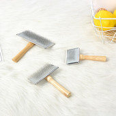 10 20 30 buc. Piepteni de îngrijire a pisicilor cu ridicata, din oțel inoxidabil, mâner din lemn, perie pentru îndepărtarea părului pentru câini, pieptene pentru îndepărtarea părului de companie