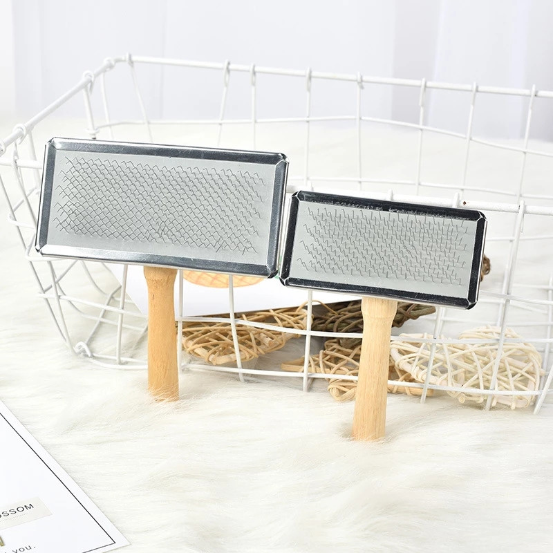 10 20 30 buc. Piepteni de îngrijire a pisicilor cu ridicata, din oțel inoxidabil, mâner din lemn, perie pentru îndepărtarea părului pentru câini, pieptene pentru îndepărtarea părului de companie