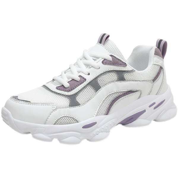 Ženske tenisice sa grubim đonom i vezicama - od tekstila i eko kože