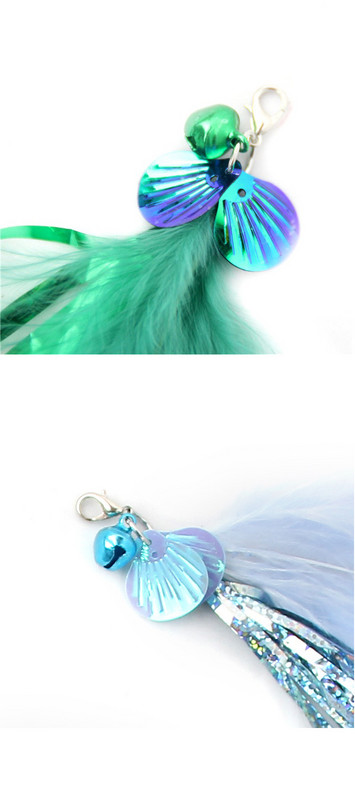 Jucărie de pisică de schimb cu pene de pisică, 5 bucăți, cu clopoțel, baghetă cu pene de pisică, jucărie interactivă, drum de pescuit retractabil