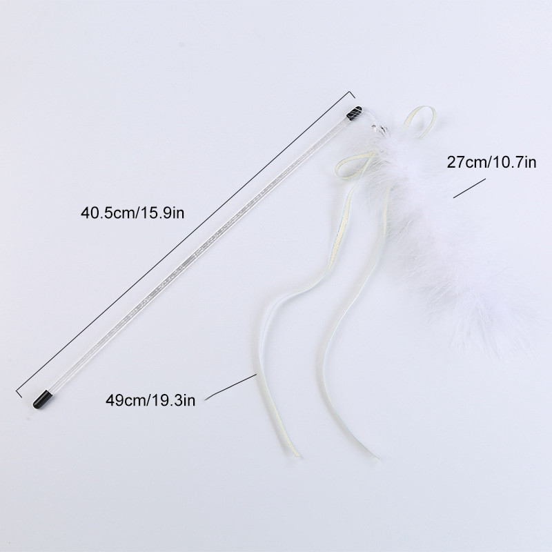 Παιχνίδι γάτα Teaser Funny Faux Feather Γάτα Διαδραστικό Ραβδί Παιχνίδι Γατάκι Πειράγμα Ραβδί Νεράιδας Φτερό ραβδί για κατοικίδια γατάκια που παίζουν
