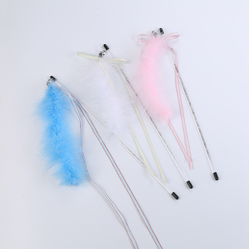 Παιχνίδι γάτα Teaser Funny Faux Feather Γάτα Διαδραστικό Ραβδί Παιχνίδι Γατάκι Πειράγμα Ραβδί Νεράιδας Φτερό ραβδί για κατοικίδια γατάκια που παίζουν