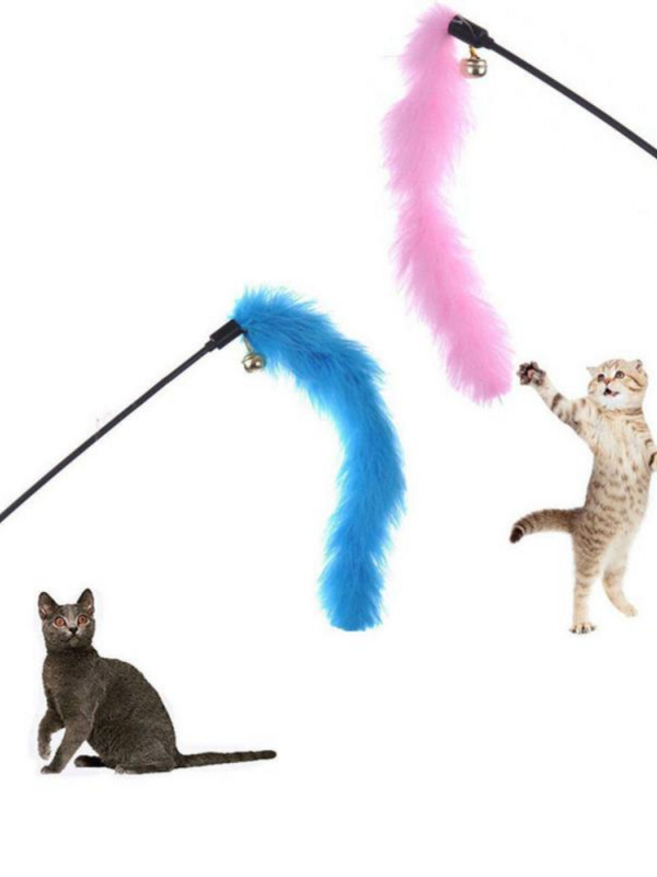 Pet Teasing Stick Pompom Feather Αξεσουάρ Funny Kitten Διαδραστικά παιχνίδια για οικιακά ζώα Διασκέδαση Διαδραστικό