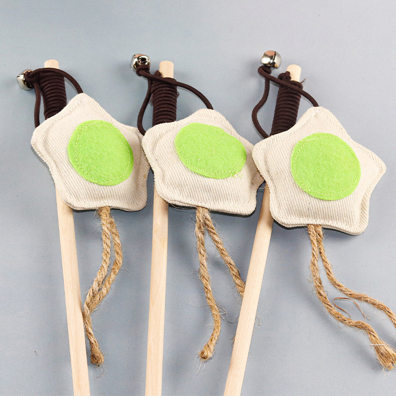 Cat Stick Διαδραστικό παιχνίδι γάτας για γατάκι που παίζει Teaser Ραβδί Παιχνίδι Γάτα Προμήθειες Αστείο αστέρι με φτερά με κουδούνι Παιχνίδι για ψάρια γάτα