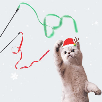 Dorakitten 3Pcs/Σετ Παιχνίδια με ραβδί γάτας Ευέλικτο διαδραστικό παιχνίδι με ραβδί γάτας για χριστουγεννιάτικα προμήθειες για κατοικίδια Μπομπονιέρες για γάτες