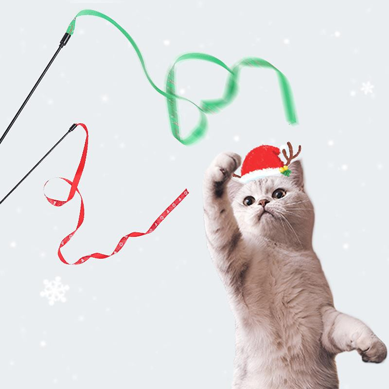 Dorakitten 3Pcs/Set Cat String Wand Toys Fleksibilni mačji štapić Interactive Wand Cat String Igračka za Božić Potrepštine za kućne ljubimce Pokloni za mačke